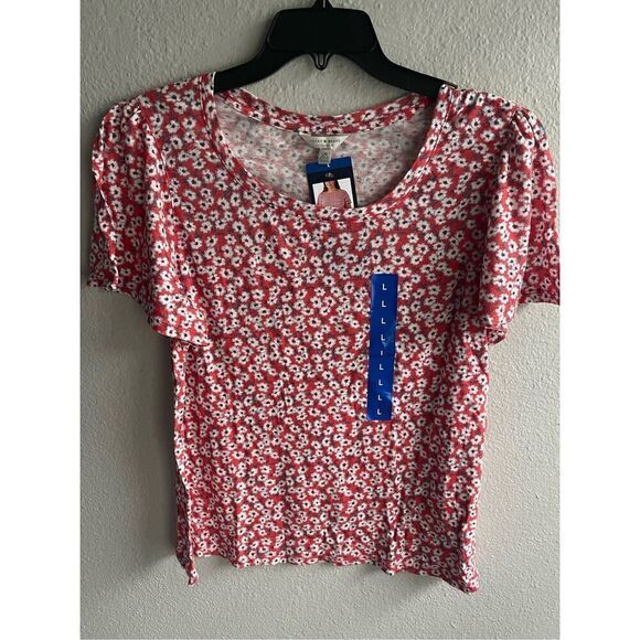 ❤️Lucky Brand Women’s Flutter Sleeve Top - Picture 1 of 3